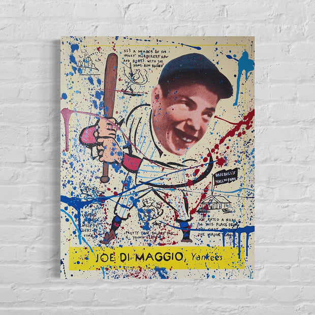Joe DiMaggio Goudey, 2022. Original 1/1 art on 24x30x1.5in canvas.