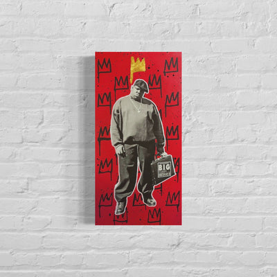 Notorious B.I.G.: King Series, 2022. Original 1/1 Mixed Media on 12x24x1.5in Canvas