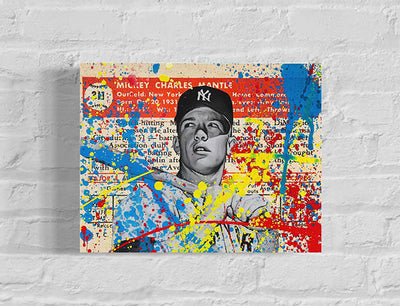 Mickey Mantle RC, 2022. 1/1 Original Art on 11x14x1in Wood Panel